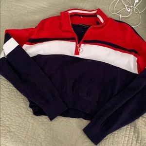 Kendall and Kylie quarter zip cropped sweatshirt